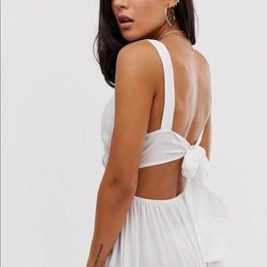 ASOS White High-Slit Maxi Dress
